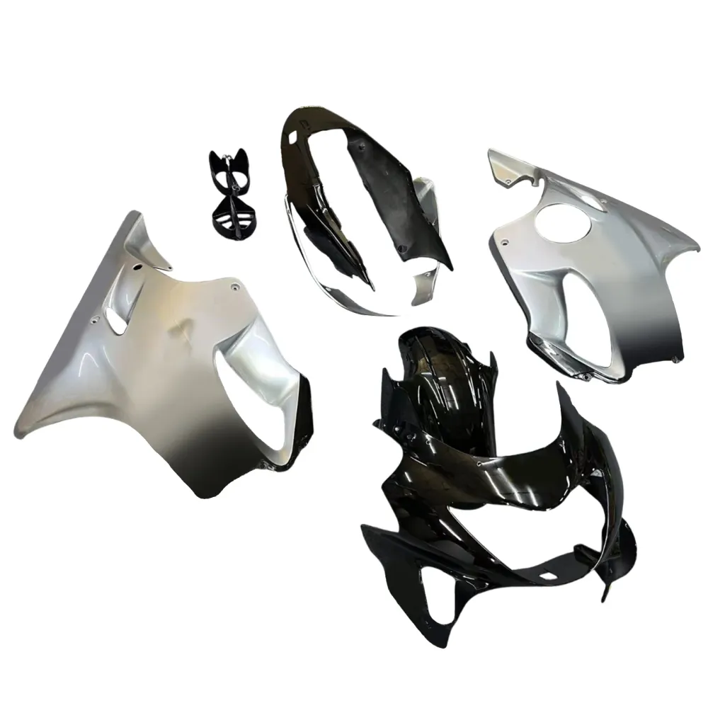 Amotopart 1999-2000 CBR600 F4 Honda Yellow & Silver Fairing Kit