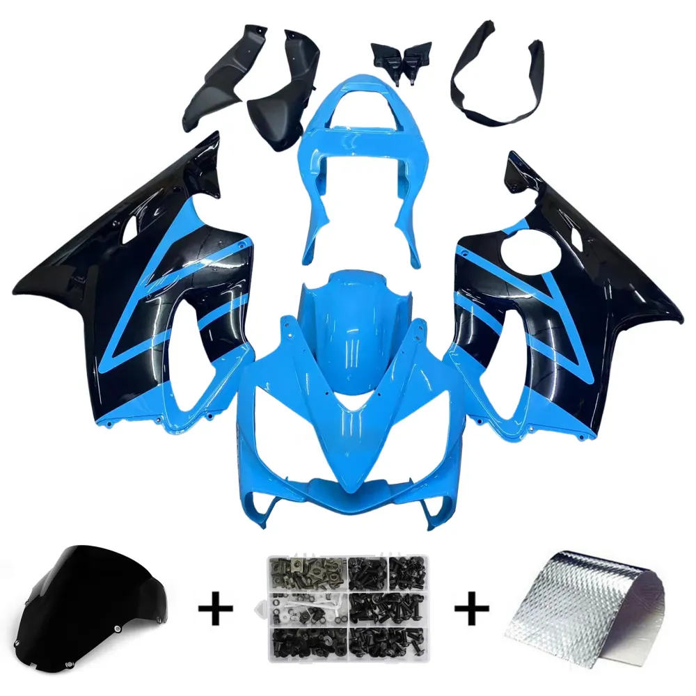 Amotopart 2001-2003 Honda CBR600F4i Fairing Blue & Black Kit