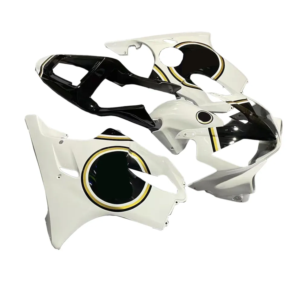 Amotopart 2001-2003 Honda CBR600F4I WIT & BLACK STYLE 2 Lucky Strike Fairing Kit