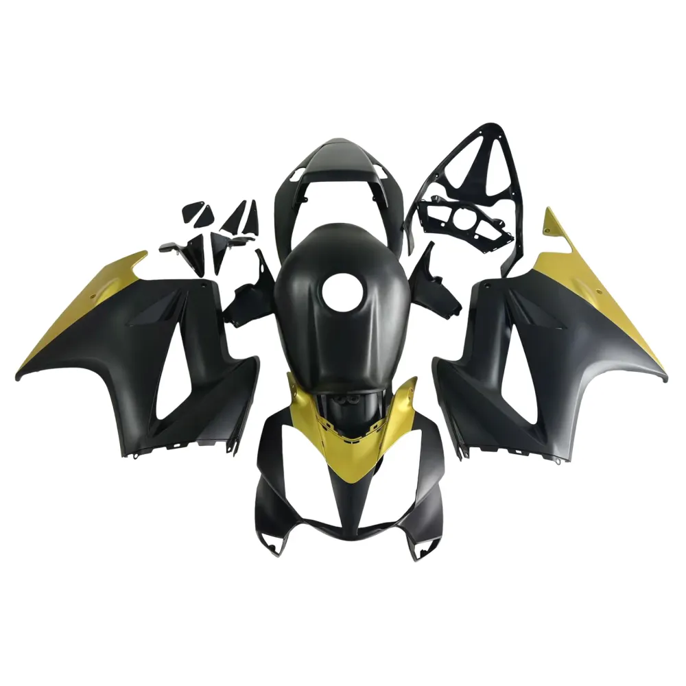 Amotopart 2002-2013 Honda VFR800 Matt Black & Gold Fairing Kit