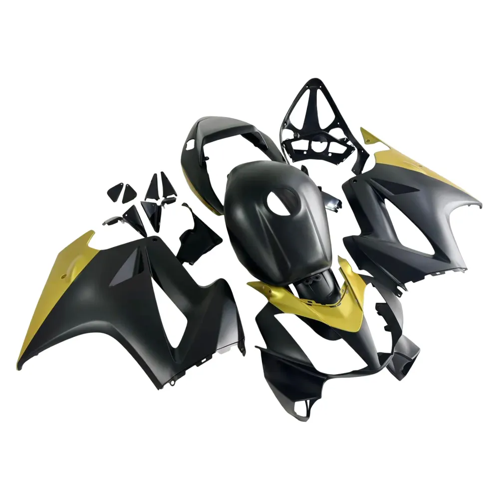 Amotopart 2002-2013 Honda VFR800 Matt Black & Gold Fairing Kit