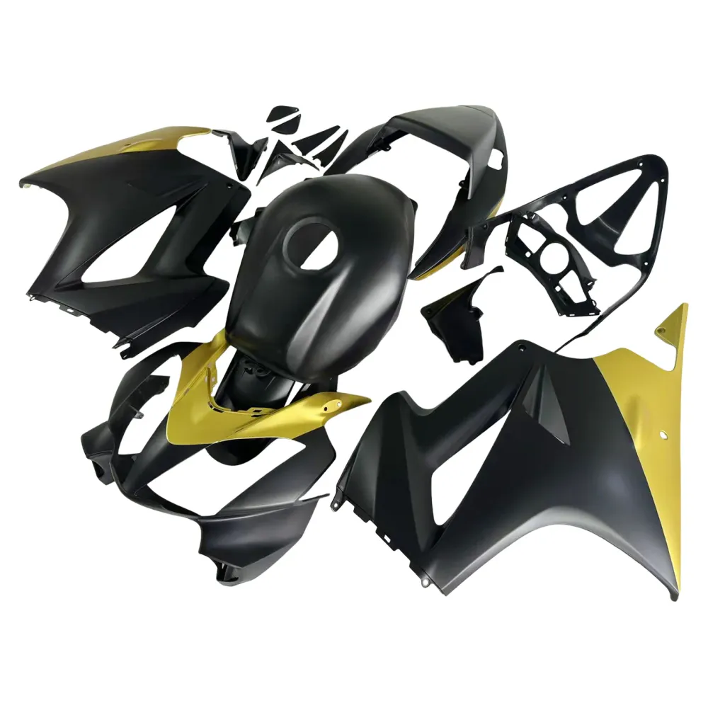 Amotopart 2002-2013 Honda VFR800 Matt Black & Gold Fairing Kit