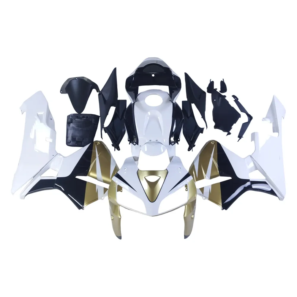 Amotopart 2005 2006 Honda CBR600RR Gold & White Fairing Kit
