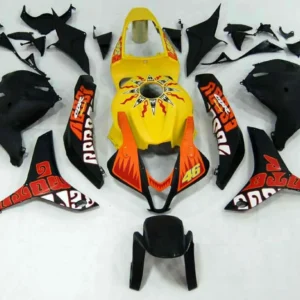 Amotopart 2009-2012 Honda CBR600RR Yellow & Orange Fairing Kit