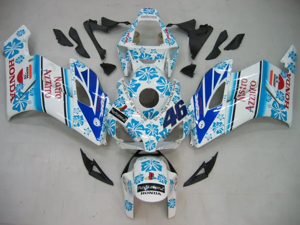 Amotopart-kuipen Honda CBR1000RR 2004-2005 Fairing Multi-colour No.46 Floral Racing Fairing Kit