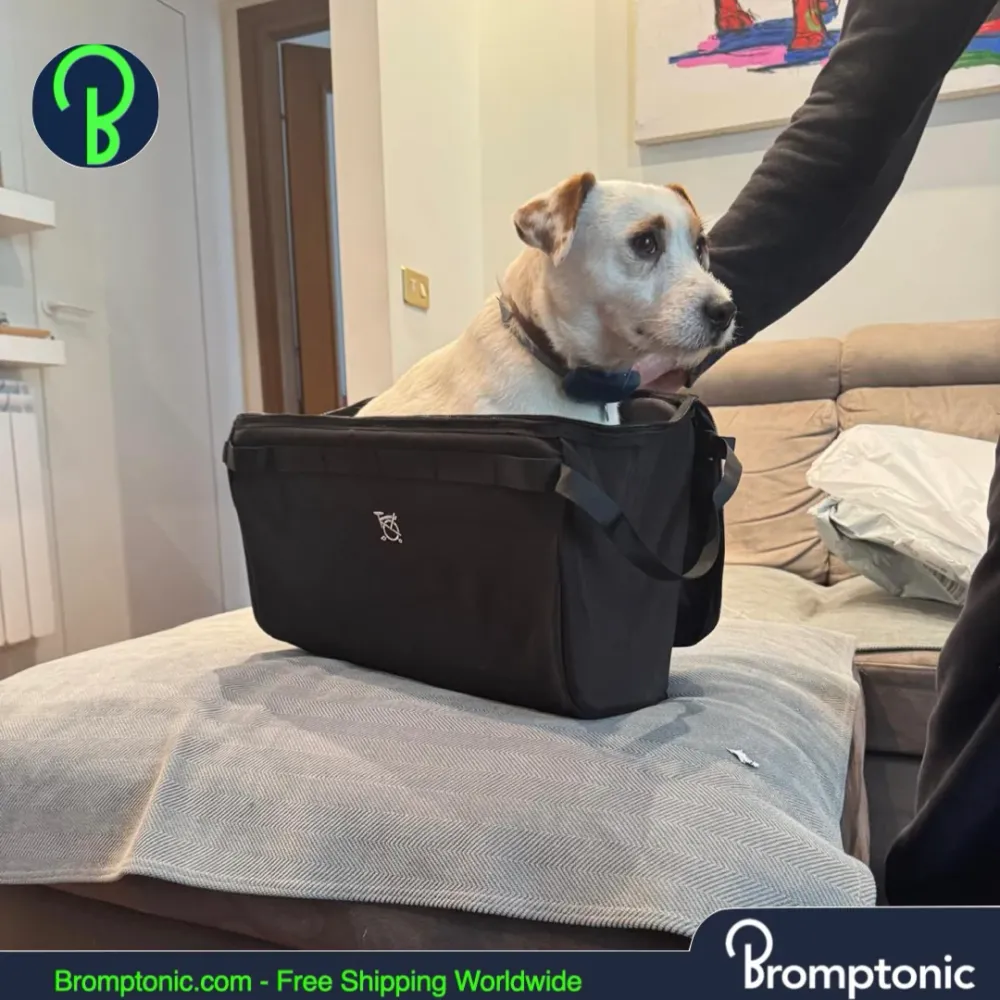 Honden- en kattendrager voor Brompton - Grote opvouwbare mand vooraan
