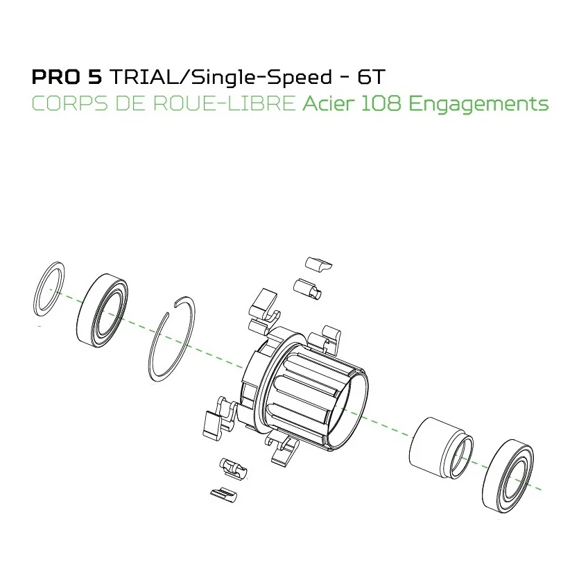 HOPE PRO 5 10x135mm Trial/SingleSpeed 6-gaats achternaaf zwart