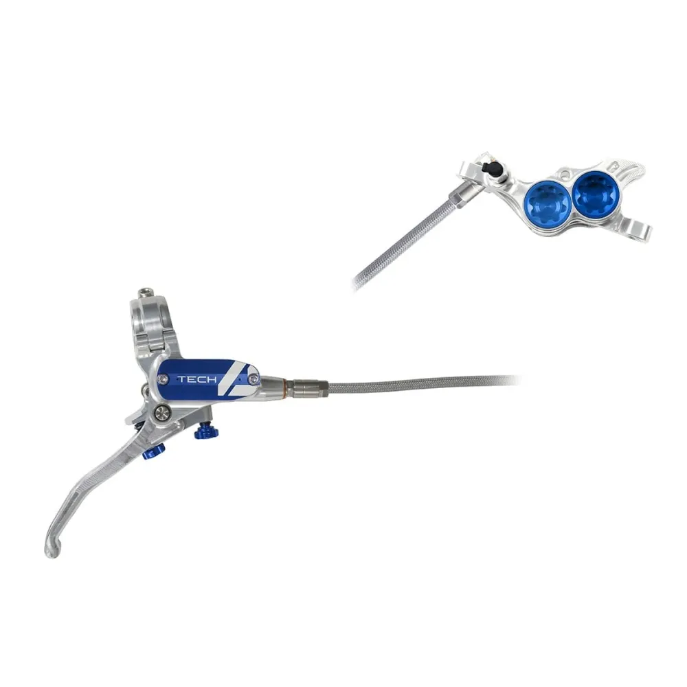 HOPE TECH 4 E4 Luchtvaart remleiding achter zilver/blauw