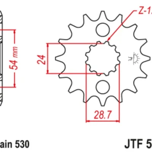 JT SPROCKETS Staal geluidsarm voortandwiel 517 - 530
