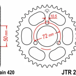 JT SPROCKETS Staal standaard achtertandwiel 216 - 420