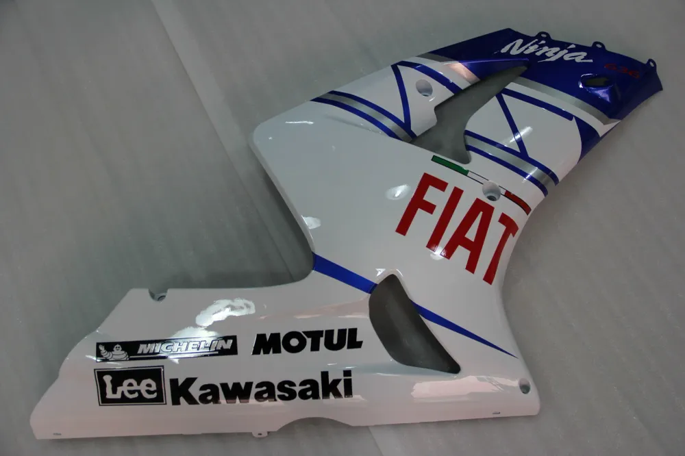 Amotopart 2003-2004 Kawasaki ZX6R Kuip Wit&Bblauwe kit