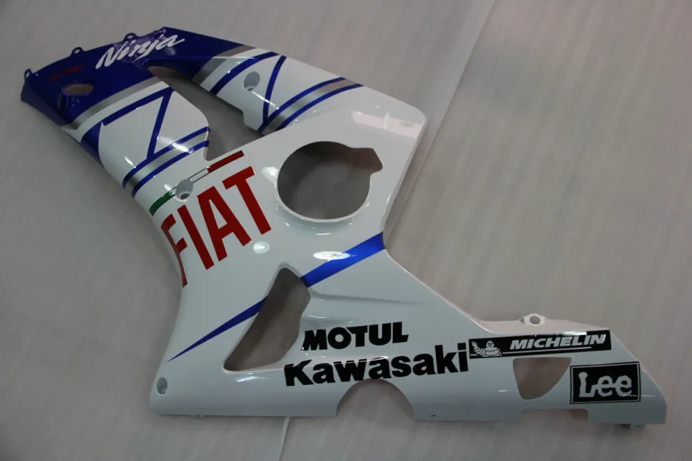 Amotopart 2003-2004 Kawasaki ZX6R Kuip Wit&Bblauwe kit