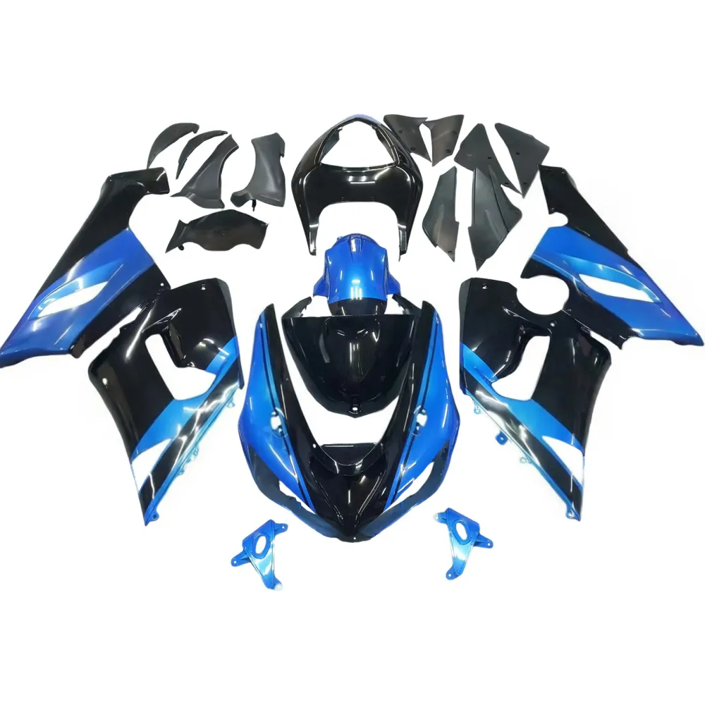 Amotopart 2005-2006 Kawasaki ZX6R 636 Blue & Black Fairing Kit