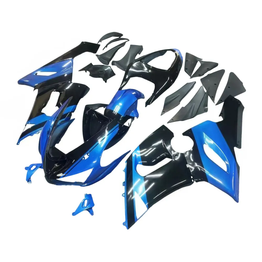 Amotopart 2005-2006 Kawasaki ZX6R 636 Blue & Black Fairing Kit