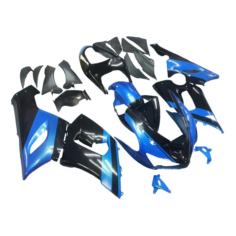 Amotopart 2005-2006 Kawasaki ZX6R 636 Blue & Black Fairing Kit
