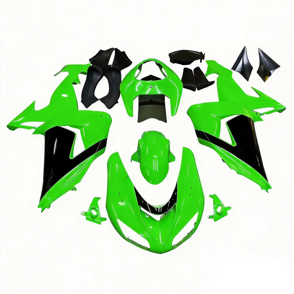Amotopart 2006-2007 Kawasaki ZX10r Fairing Green Style3 Kit