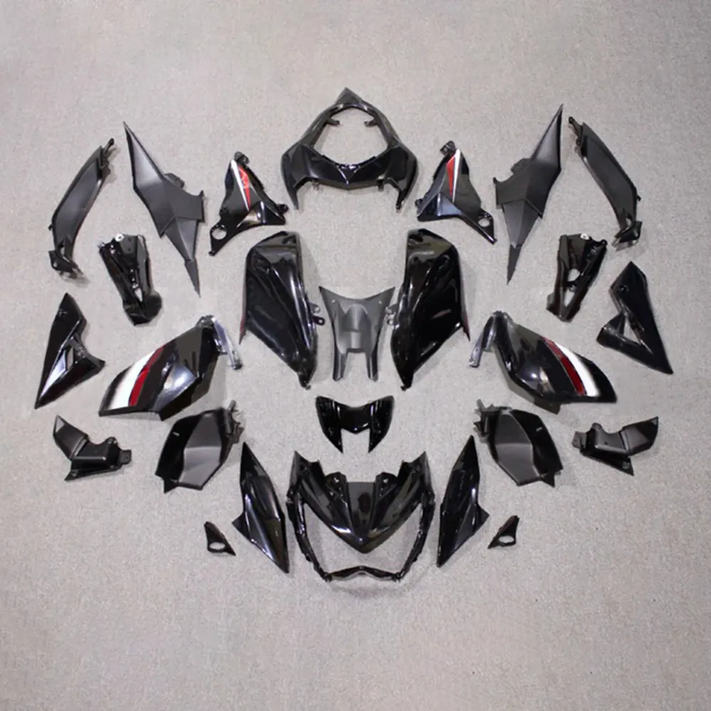 Amotopart 2013-2018 Kawasaki Z800 Black & Red Accent Fairing Kit