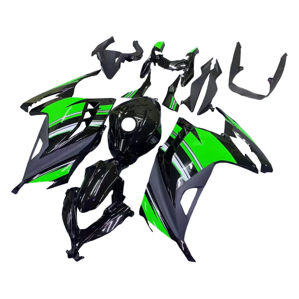 Amotopart 2013-2024 Kawasaki EX300/Ninja 300 Black & Green Styl3 Fairing Kit