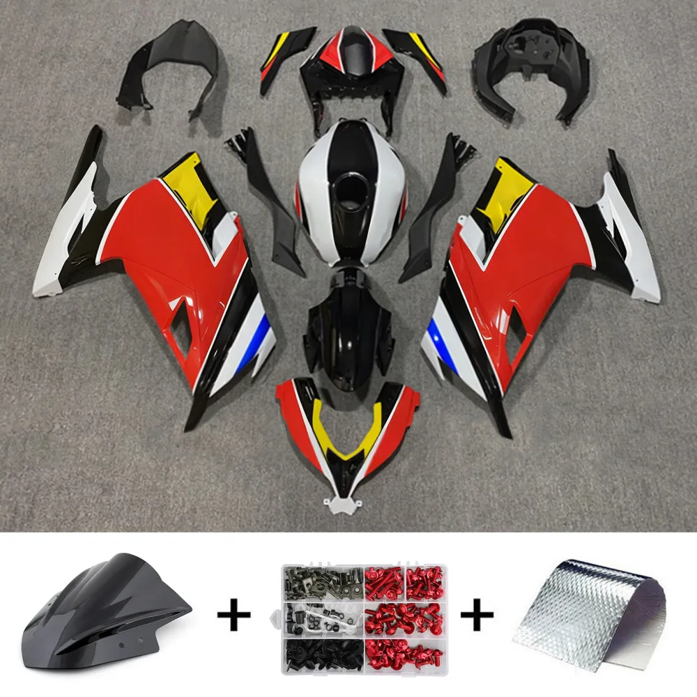 Amotopart 2013-2024 Kawasaki EX300/Ninja 300 Red & Yellow met logo kuborkit