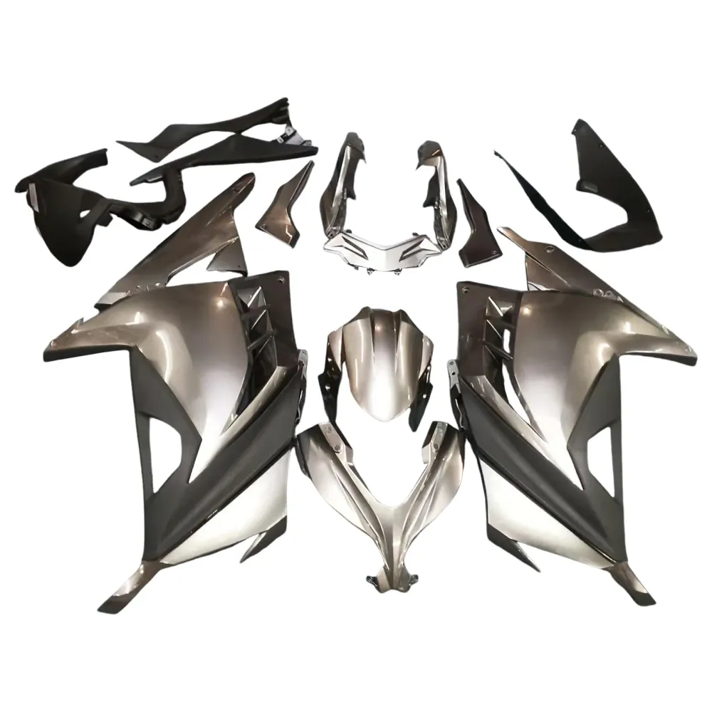 Amotopart 2013-2024 Kawasaki EX300/Ninja300 Gray & Black Fairing Kit