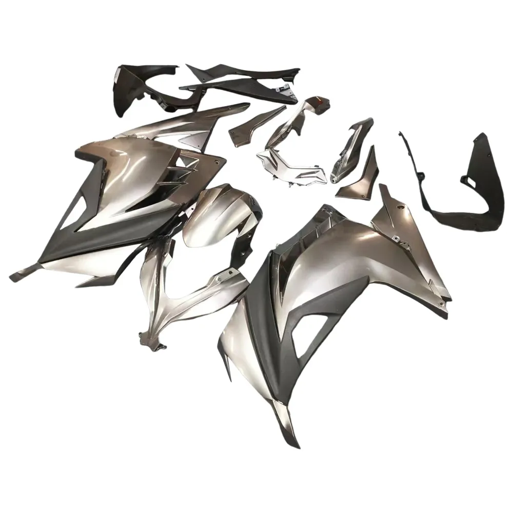 Amotopart 2013-2024 Kawasaki EX300/Ninja300 Gray & Black Fairing Kit