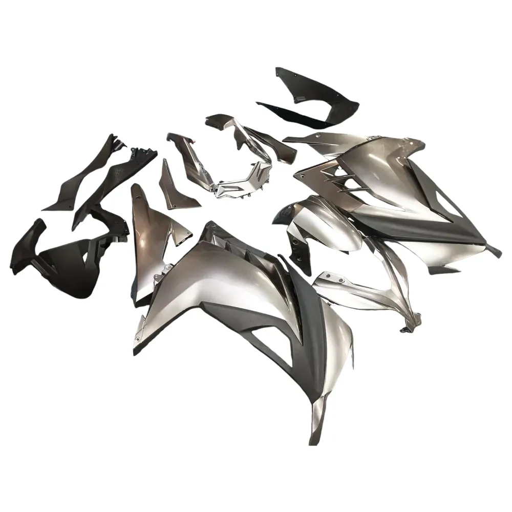 Amotopart 2013-2024 Kawasaki EX300/Ninja300 Gray & Black Fairing Kit