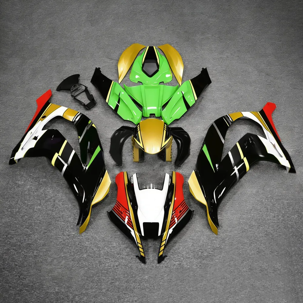 Amotopart 2016-2020 ZX10R Kawasaki Green & Gold Fairing Kit