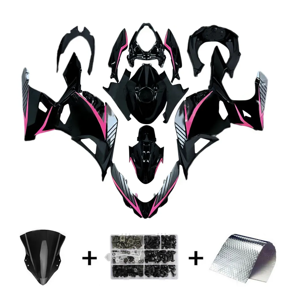 Amotopart 2018-2024 Kawasaki EX400 Ninja400 Black met roze kuipkit