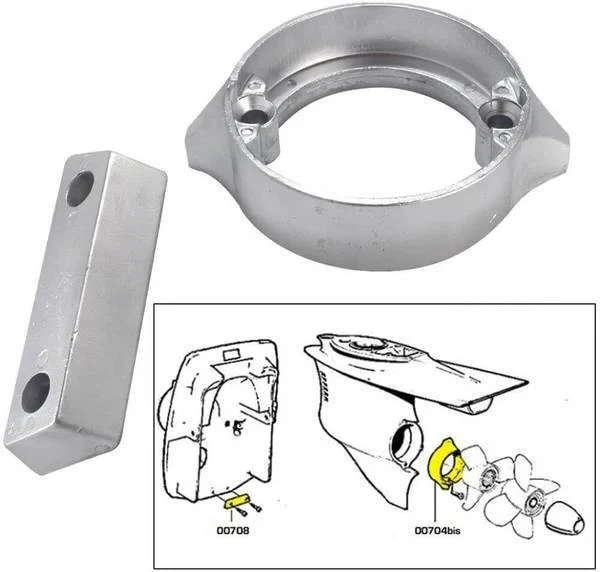Magnesium anode Volvo kit 290 Duo Prop, incl schroeven 875821 + 852835