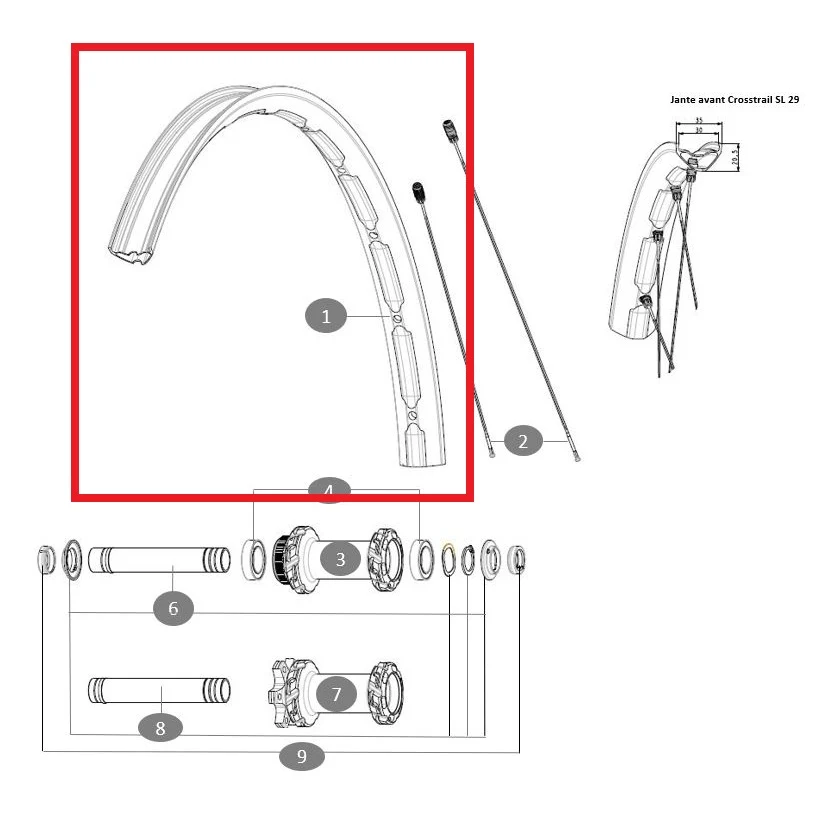 MAVIC E-CROSSTRAIL SL 29" voorwielkit
