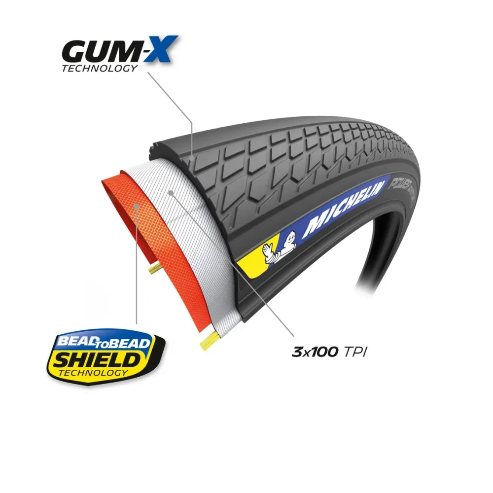MICHELIN POWER ADVENTURE Competition Line 700x30c Tubeless Ready Zwart band