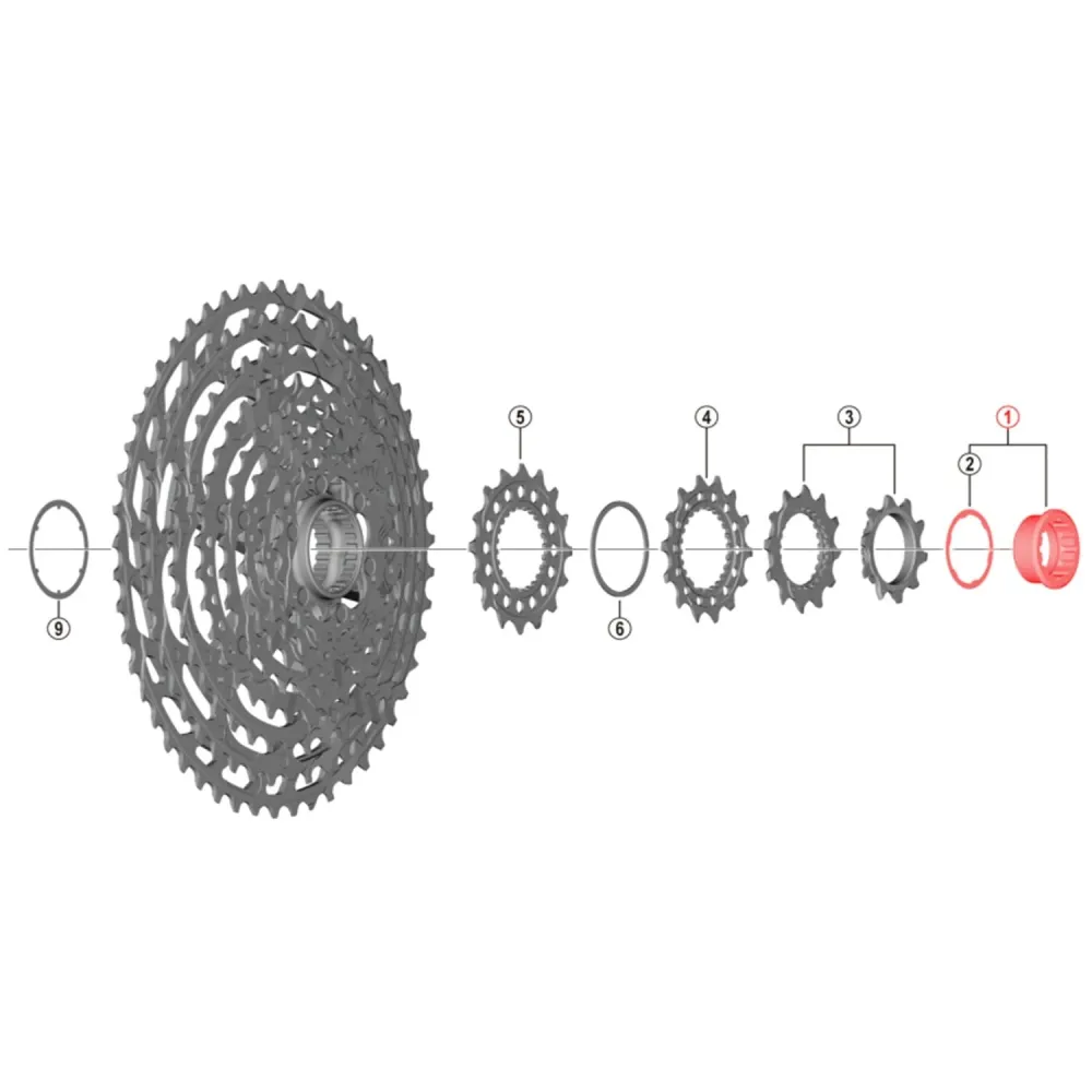 Moer en afstandsbus voor SHIMANO XTR CS-M9100-12 cassette #Y1X498010