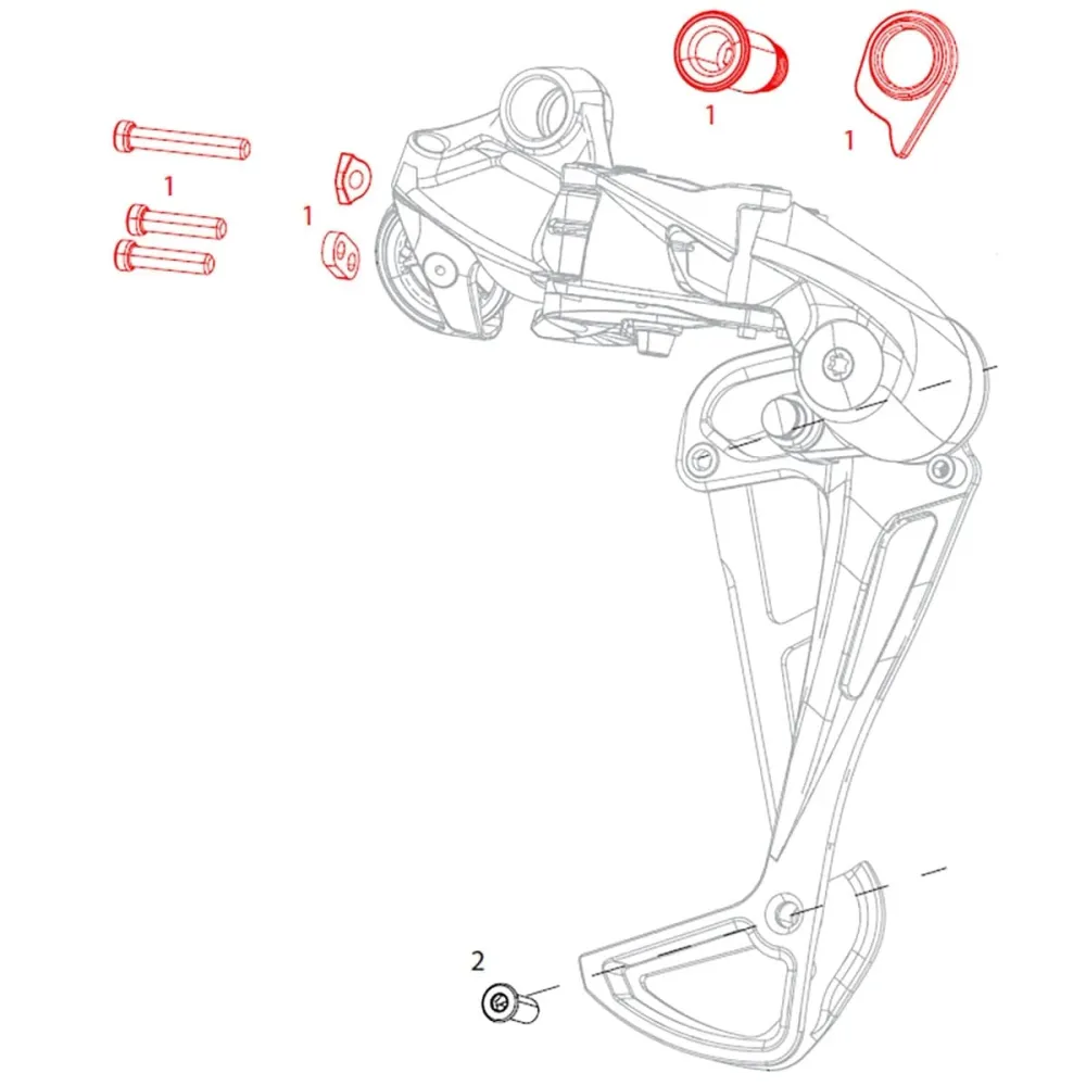 Montage- en stopschroef voor SRAM NX EAGLE achterderailleur #11.7518.091.000