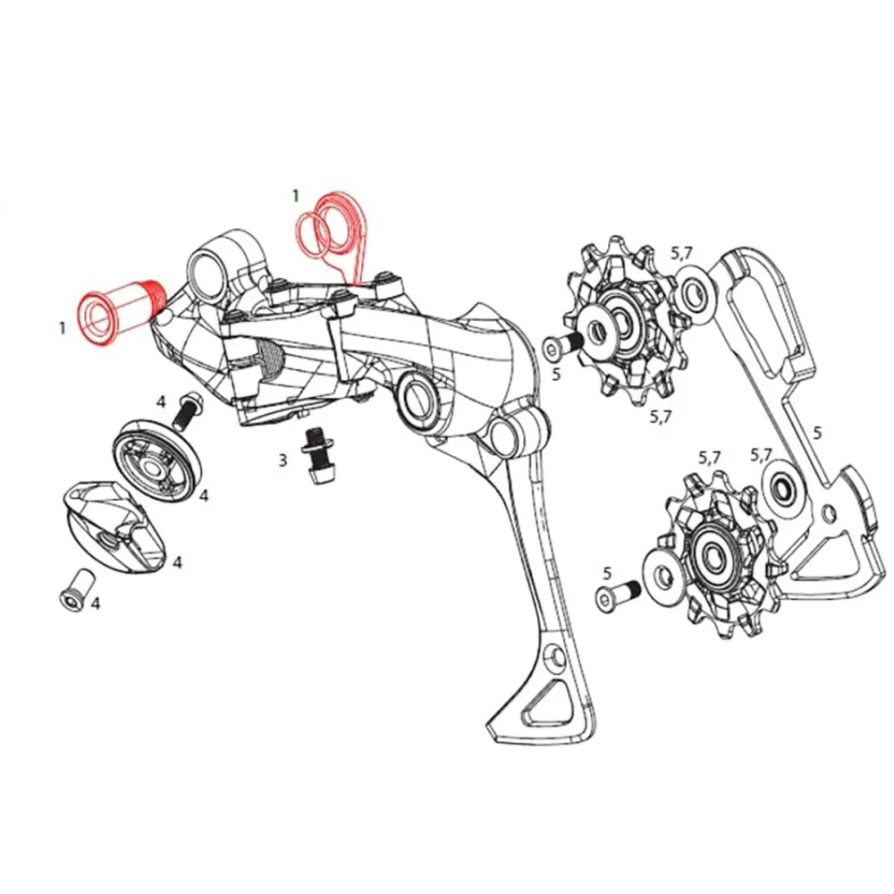 Montage- en stopschroef voor SRAM X01DH 7V achterderailleur #11.7518.033.000