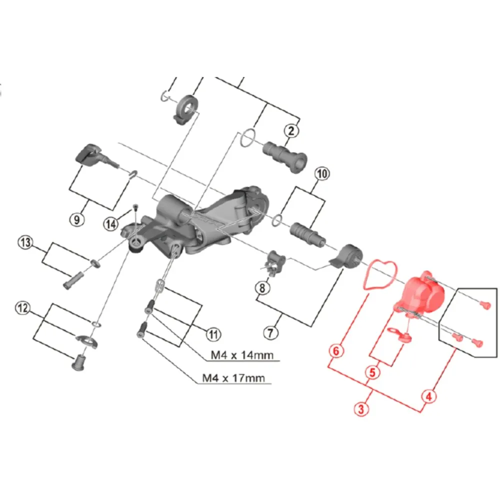 Motorkap voor SHIMANO XTR RD-M9100 achterderailleur