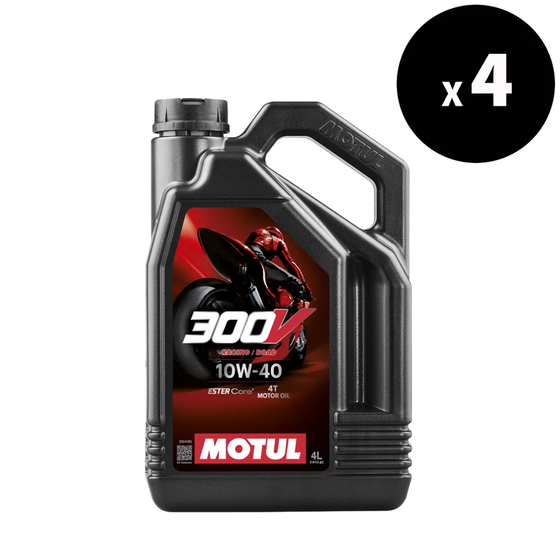 MOTUL 300V Factory Line Road Racing 4T Motor Oil - 10W40 4L X4