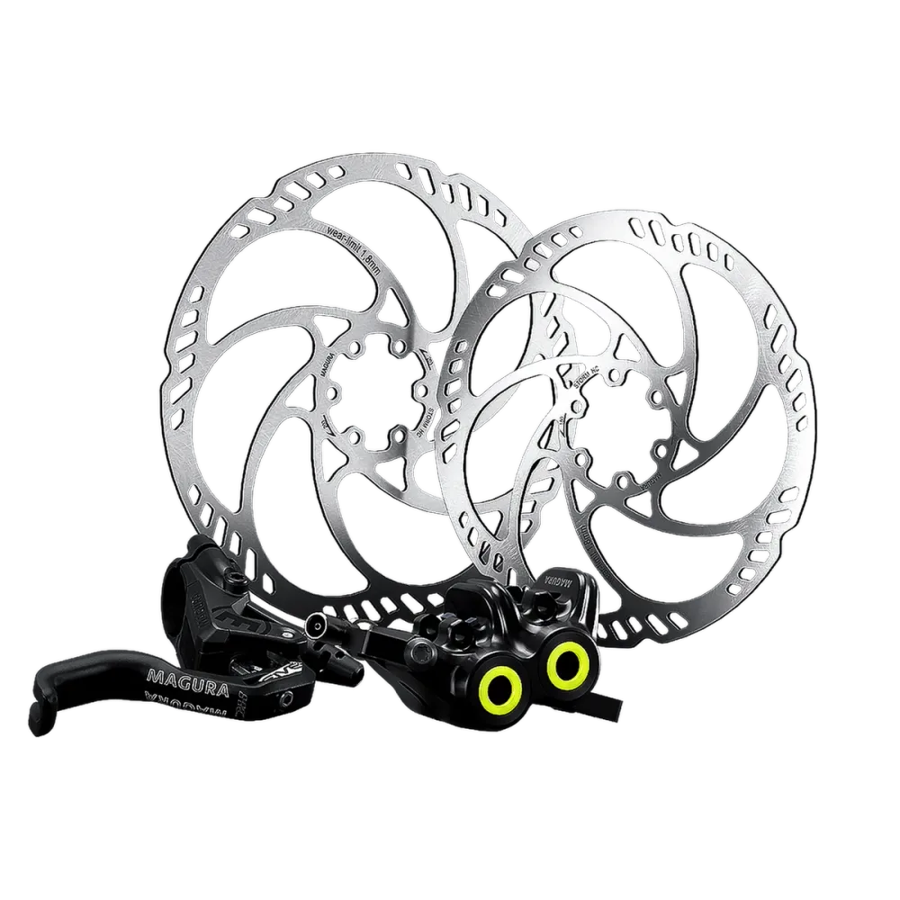 Paar MAGURA MT5 PRO remmen met Storm HC 203/180 mm schijven