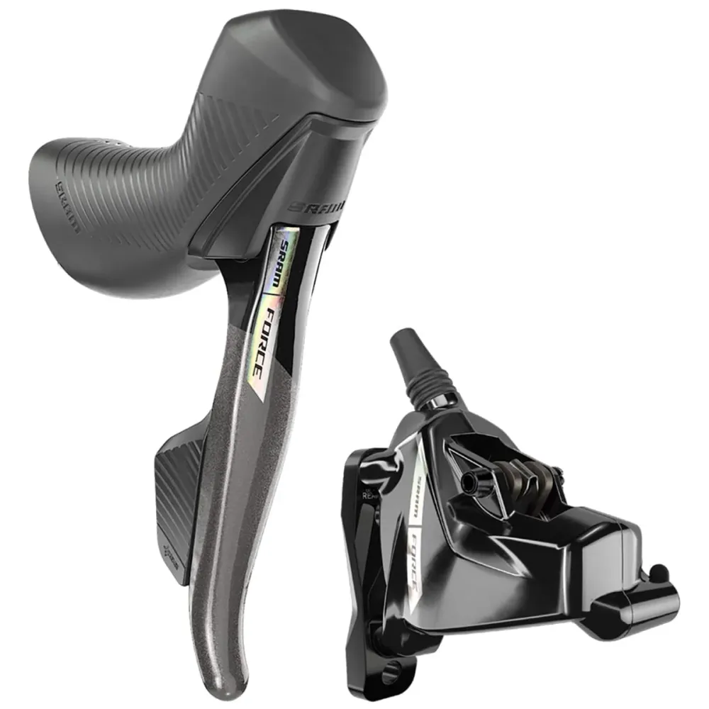 Paar SRAM FORCE AXS D2 HRD 2x12 Flat Mount Discless Hendels en Remklauwen
