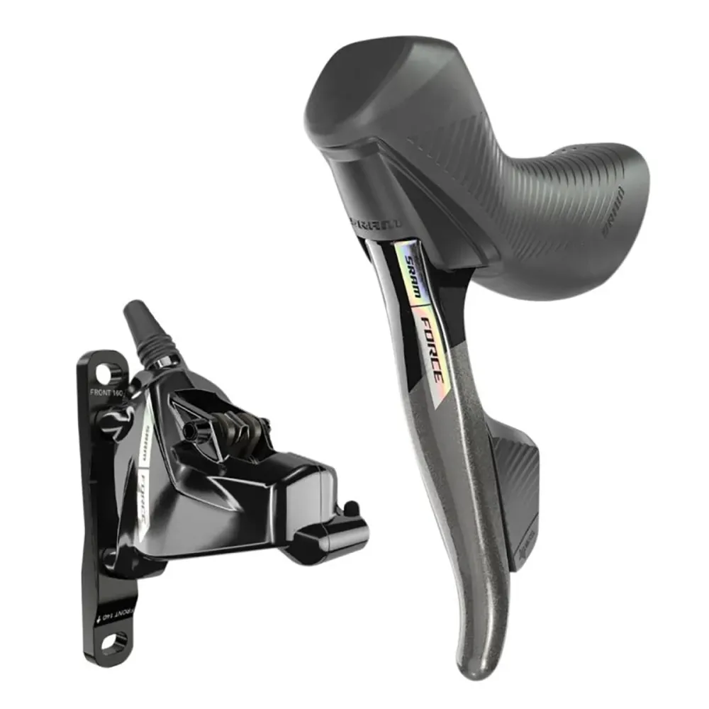 Paar SRAM FORCE AXS D2 HRD 2x12 Flat Mount Discless Hendels en Remklauwen