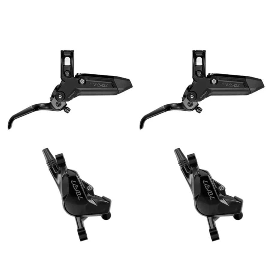 Paar SRAM LEVEL SILVER STEALTH 2-zuigerremmen Zwart