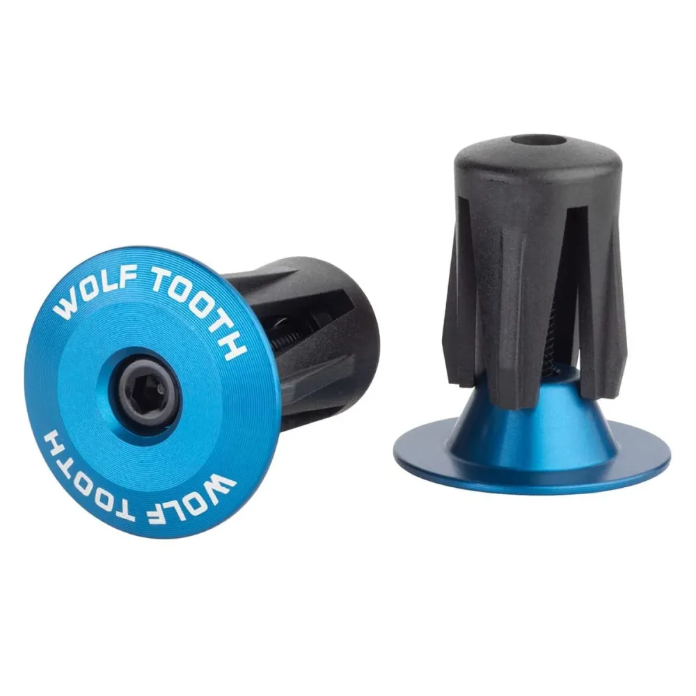 Paar WOLF TOOTH Hanger Caps Blauw geanodiseerd aluminium