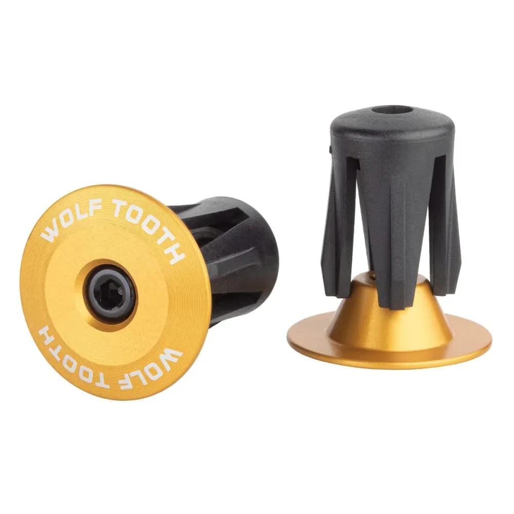 Paar WOLF TOOTH Hanger Caps Goud geanodiseerd aluminium