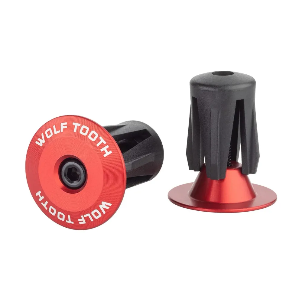 Paar WOLF TOOTH Hanger Caps Rood geanodiseerd aluminium