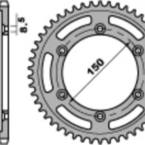 PBR Staal C45 standaard achtertandwiel 4507 - 520