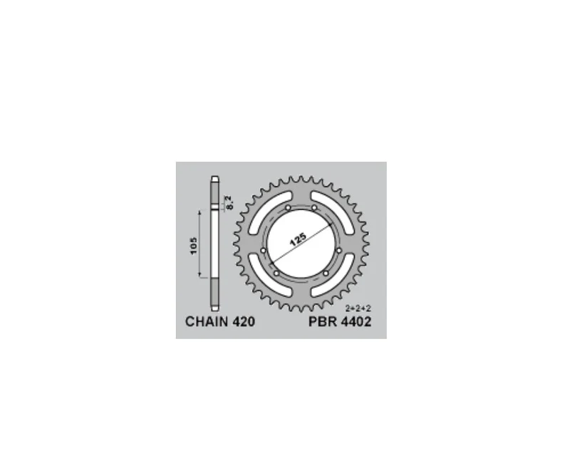 PBR Staal standaard achtertandwiel 4402 - 420