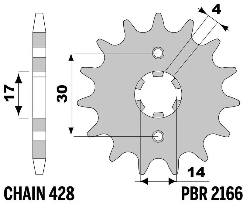 PBR Standaard voortandwiel 2166 - 428