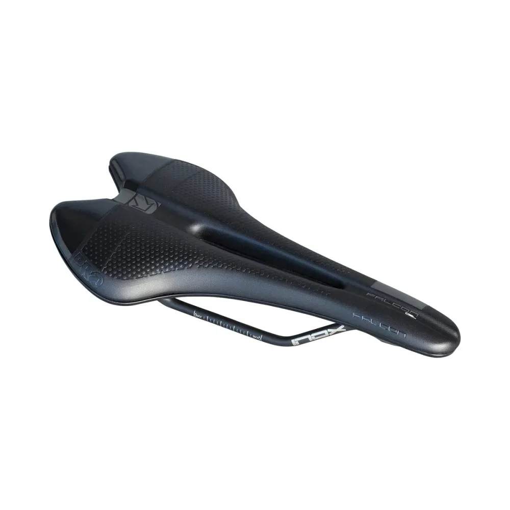 PRO FALCON GEL142mm Zadel Roestvrij Staal Rails Zwart