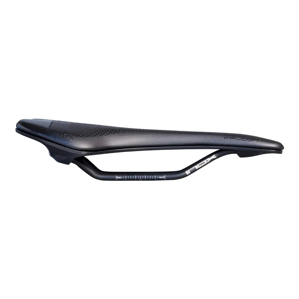 PRO FALCON GEL142mm Zadel Roestvrij Staal Rails Zwart