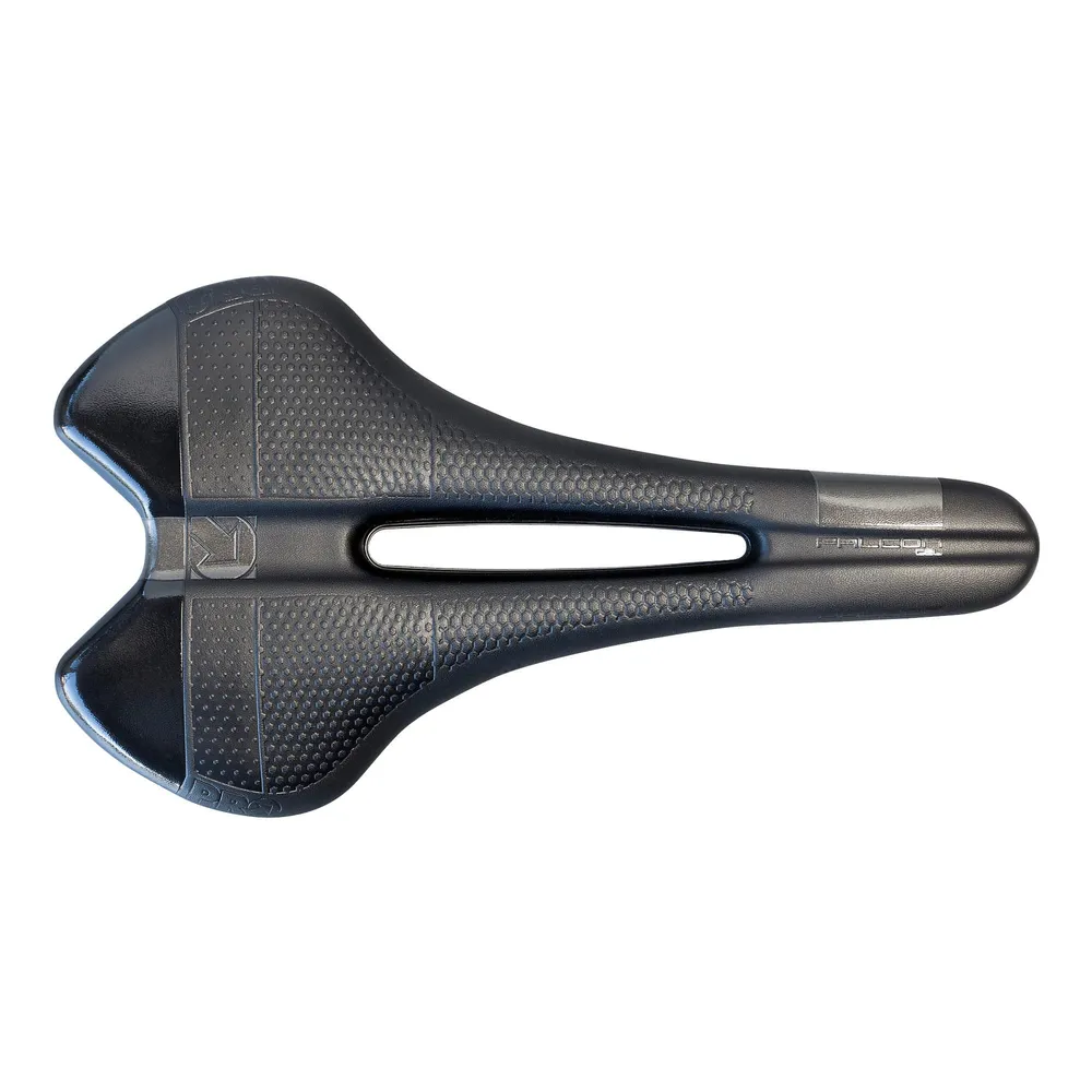 PRO FALCON GEL142mm Zadel Roestvrij Staal Rails Zwart
