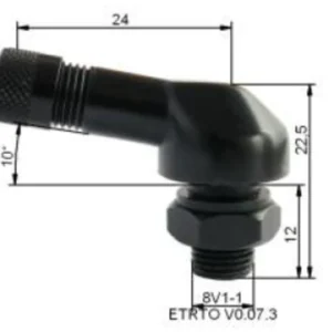 TUBELESS VENT. 80° L:24MM H:22,5MM Ø8,5MM ALU - PACK VAN 10 PROVAC